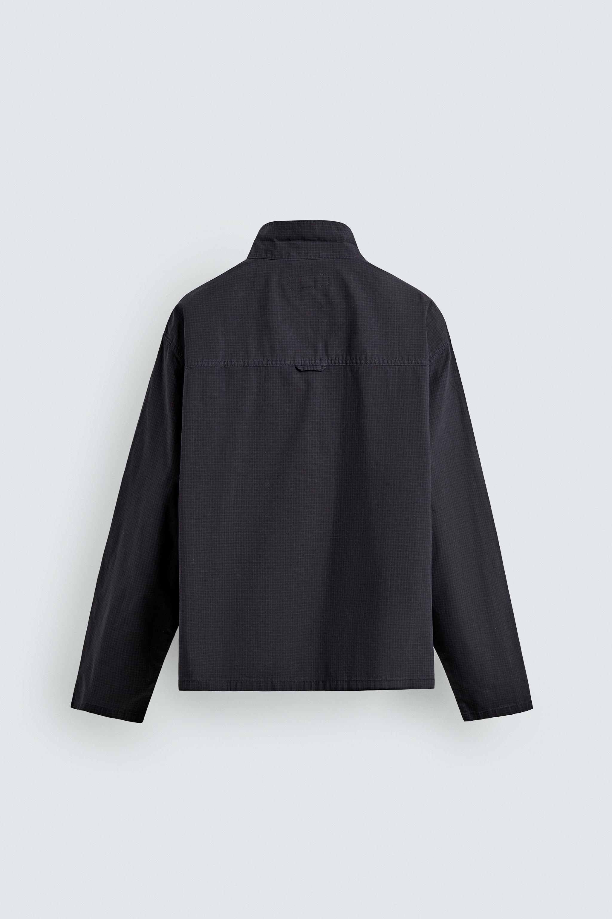 CHEMISE RELAXED FIT À CARREAUX ET FERMETURE ÉCLAIR